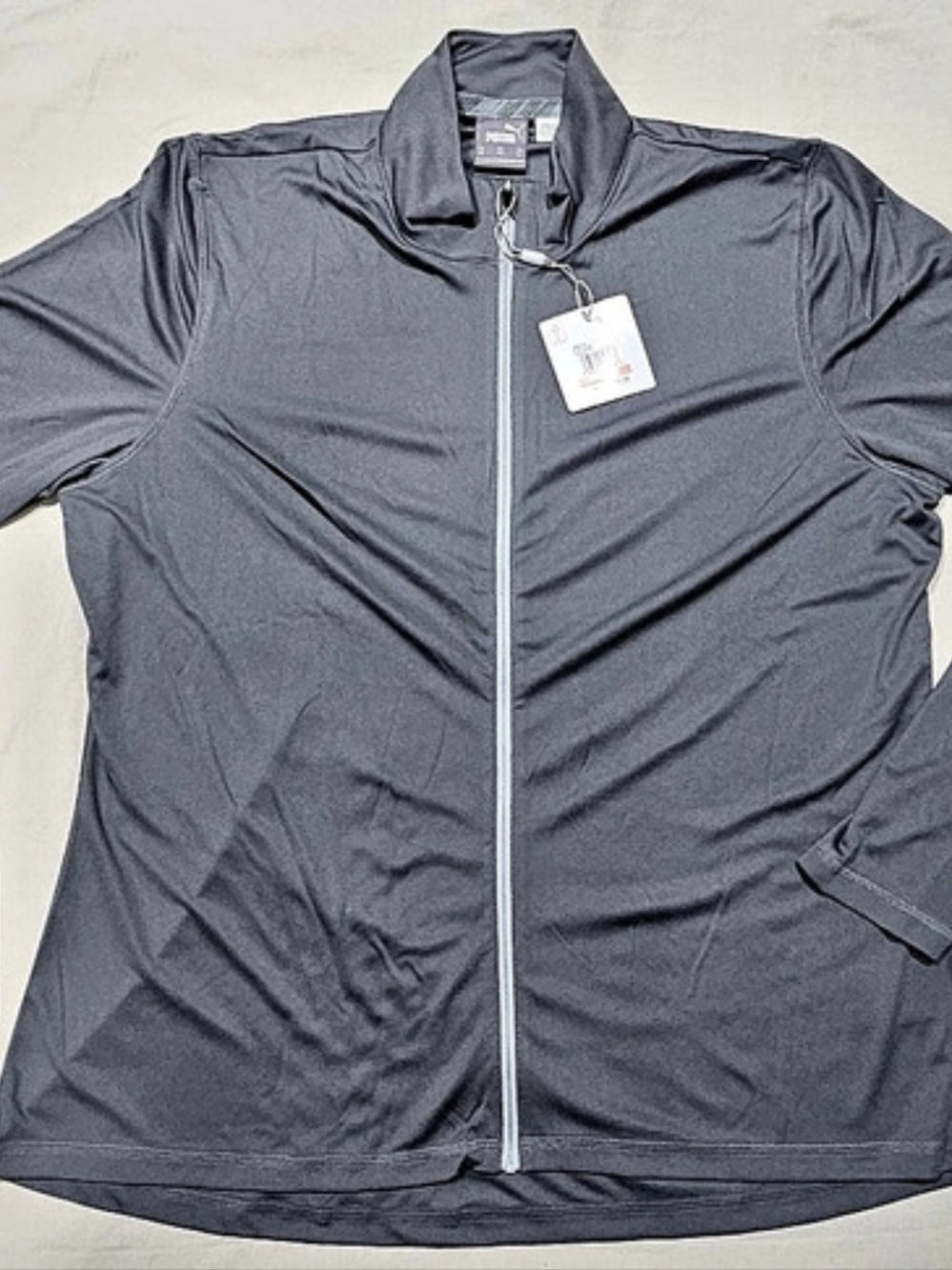Women's Puma Full Zip Sweatshirt Grey Size 3XL